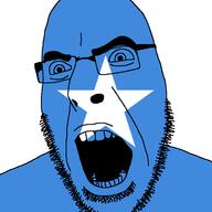 angry country flag flag:somalia glasses open_mouth somalia soyjak stubble variant:cobson // 721x720 // 26.3KB