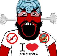 angry arm beard clothes ghiaccio_(jojos_bizarre_adventure) glasses jojos_bizarre_adventure open_mouth red soyjak steam subvariant:science_lover text variant:markiplier_soyjak venezia venice // 637x629 // 95.8KB