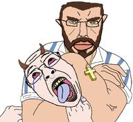 beard cross horn le_pol_face necklace striped_clothing the_weak_should_fear_the_strong total_tranny_death tranny variant:bernd variant:chudjak // 1996x1844 // 108.6KB