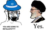 Ayatollah_Khomeini chad closed_mouth fedora glasses iran israel judaism nordic_chad open_mouth star_of_david turban variant:soyak // 1457x918 // 700.9KB