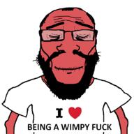 balding beard calm closed_eyes closed_mouth glasses hair heart i_love red_skin skinny soyjak subvariant:science_lover text variant:markiplier_soyjak // 800x800 // 25.5KB