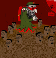 blood brown_skin communism fidel_castro hammer_and_sickle happy_merchant kike nas:merchant nigger open_mouth poop subhumano variant:chudjak yellow_teeth // 806x838 // 662.0KB