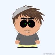 black_sclera clothes full_body green_eyes hat joel_(user) judaism kippah mustache redraw south_park stubble variant:markiplier_soyjak // 800x800 // 70.9KB