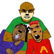 1488 ack alvin_and_the_chipmunks black_eyes brown_fur buck_teeth celtic_cross chipmunk choke_hold clothes dead furfag hat judaism kike kippah maga maga_hat mouth_open muscles payos robe star_of_david strangling subvariant:chudjak_front swastika tattoo total_kike_death variant:bernd variant:chudjak variant:cobson // 1280x1280 // 133.0KB