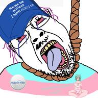 anime anime_female autism catgirl clothes crying dead female glasses hanging hat make_a_wish neko open_mouth rope stubble tongue tranny variant:bernd yellow_teeth // 1440x1440 // 559.0KB