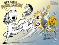 2soyjaks animal arm ben_garrison clothes dog dollar_sign gem glasses hair hand horse janny leg mr_morris open_mouth political_cartoon r9k_(4chan) shoe star stubble tail text vaccine variant:cobson variant:nojak yellow_skin // 1200x906 // 1.0MB