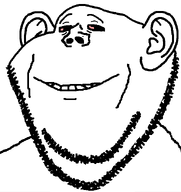 bald bloodshot_eyes ear hair high no_glasses nose smile soyjak stubble teeth variant:impish_soyak_ears // 598x633 // 28.1KB