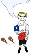 3soyjaks air argentina arm blood bloodshot_eyes bolivia brown_skin buff chile closed_mouth clothes country countrywar crying flag flag:argentina flag:bolivia flag:chile glasses hair hand leg lipstick open_mouth peace_sign purple_hair severed_head shorts soyjak speech_bubble speech_bubble_empty stubble subvariant:chudjak_front subvariant:unbotheredchud tongue tranny tshirt variant:bernd variant:chudjak vein white_skin yellow_hair yellow_teeth // 981x1608 // 128.9KB