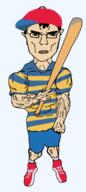 baseball_bat baseball_cap bat cap clothes earthbound hat meta:tagme mother ness_(earthbound) red_shoes subvariant:unbotheredchud variant:chudjak // 611x1367 // 82.2KB