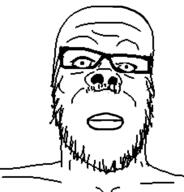 closed_mouth glasses soyjak stubble variant:a24_slowburn_soyjak // 454x473 // 7.3KB