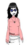 avengers beanie blue_eyes blush cute cute_girl degoon girl glasses hair nintendo nintendo_switch pink_shirt soy soylent soylent_(cacao) text variant:soytan video_game white_background white_skin woman // 685x1107 // 104.6KB