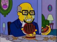 chair french_fries glass glasses grey_hair hamburger open_mouth steamed_hams stubble superintendent_chalmers the_simpsons variant:soyak yellow_skin // 640x480 // 335.1KB
