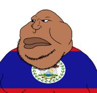 belize brown_skin closed_mouth countrywar fat flag flag:belize obese soyjak stubble variant:meximutt // 888x849 // 87.7KB