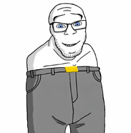 belt_buckle blue_eyes eyebrows glasses gray_pants meta:namefags nazism pants_(user) schutzstaffel stubble variant:feraljak white_skin // 847x862 // 300.2KB