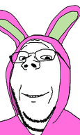 animal beard bunny_ears bunnysuit pink smile subvariant:wholesome_soyjak variant:gapejak // 600x1006 // 22.9KB