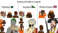 2soyjaks angry black_skin brown_skin clothes countrywar crying flag glasses hair hand hanging history india indian mughal open_mouth soyjak stubble teeth text united_kingdom variant:bernd variant:wojak wojak // 900x506 // 102.5KB