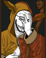 2soyjaks artist:dunchenman black_sclera costume dark_background ear glasses hands_on_face looking_at_you night shading shadow smile soy soylent stubble subvariant:impish_amerimutt subvariant:soyak_(crazed) teeth variant:impish_soyak_ears variant:soyak // 1718x2150 // 307.1KB