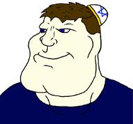 blue_eyes blue_shirt brown_hair jewish_hat jewish_star judaism judeo_aryan kike star_of_david subvariant:mexiaryan variant:meximutt white_skin // 687x637 // 39.8KB