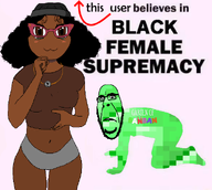 beanie belly belly_button black_skin black_woman breasts brown_skin cute_girl emerald's_goonfuel emerald_(namefag) female garten_of_banban looking_at_you meta:namefags nigger no_pants panties submissive subvariant:hornyson subvariant:soyniqua variant:cobson variant:soytan // 585x524 // 135.7KB