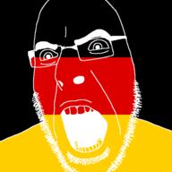 angry country flag flag:germany germany glasses open_mouth soyjak stubble variant:cobson // 721x720 // 10.2KB