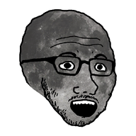 alternate earth glasses moon mustache open_mouth solar_system soyjak space stubble the_moon variant:soyak // 847x673 // 373.4KB