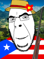 archive clothes fedora flag:puerto_rico flower glasses gun hat meta:not_a_fucking_duplicate meta:not_oc plant puerto_rico red_flower straw_fedora stubble variant:cobson // 775x1029 // 725.6KB