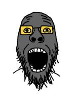 big_head big_mouth big_nose gape glasses kai_cenat kaicenat nuvariant nuvariants soot soyjak_party stubble variant:kai_cenat wrinkles // 398x529 // 8.9KB