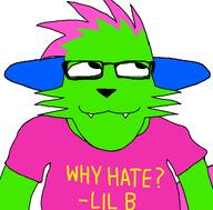 :3 angry arm artist:Ilovy clothes dont_touch_my_pizza dyed_hair ear epic_face eyes fangs fur furfag furry glasses green_skin hair kevin nyanwolf open_mouth soyjak subvariant:science_lover teeth tshirt variant:impish_soyak_ears variant:markiplier_soyjak zombycare // 1025x1010 // 53.0KB