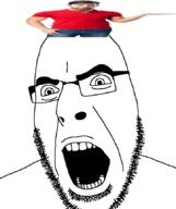 clothes glasses hat indian irl open_mouth random_object_on_head soyjak stubble variant:cobson // 722x862 // 177.7KB
