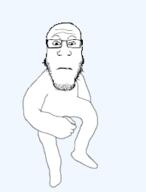 animated arm bald closed_mouth dance ext=gif full_body glasses leg looking_at_you neutral selfish_little_fuck stubble subvariant:neutralplier variant:markiplier_soyjak // 194x255 // 177.3KB