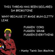 black_background black_skin brimstone brown_skin clitty clothes comic_sans discord flag:lgbt_pride_flag flag:minor_attracted_person quote spade subvariant:hunky_twink_sex_machine suit_and_tie telegram text variant:alicia white_text yellow_hair // 2048x2048 // 258.0KB