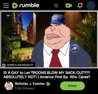 african_american america_first badge clothes hat livestreaming meximutt necktie nick_fuentes politics rumble suit variant:meximutt // 1024x980 // 136.1KB