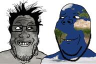 2soyjaks are_you_soying_what_im_soying earth glasses hair looking_at_each_other moon planet raised_eyebrow smirk smug solar_system soyjak stubble subvariant:wholesome_soyjak teeth variant:gapejak variant:markiplier_soyjak water // 1200x800 // 622.2KB