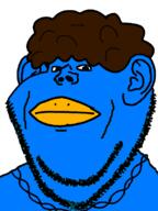 beak blue_skin brown_hair closed_mouth ear necklace neutral soyjak stubble twitter variant:impish_soyak_ears x zoomer_hair // 598x800 // 62.7KB