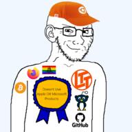 award bitcoin clothes ear facial_hair firefox flag:gay_gadsden gay github glasses gnulinux hat homosexual lgbt libertarian penguin reddit ribbon smug ubuntu variant:soyak // 1628x1628 // 480.9KB