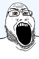 bald bloodshot_eyes crying double_chin glasses open_mouth soyjak stubble template transparent_background variant:markiplier_soyjak2 // 645x973 // 23.5KB