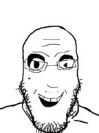 eye_sockets face glasses mole open_mouth soyjak stubble template variant:markiplier_soyjak variant:poopy weird // 600x800 // 14.0KB