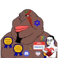 award brown_skin discord discord_logo_facial_mark fat heart jewish_star meta:namefags no_glasses no_shirt smile variant:chudjak variant:meximutt warrior-z_(user) // 700x700 // 403.2KB