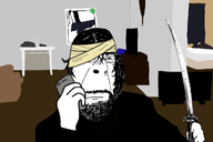 katana messy_hair miyamoto_musashi phone ronnie_mcnutt suicide vagabond variant:cobson // 1040x693 // 177.3KB