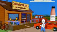 arm bottle cartoon clothes full_body glasses hand leg plastic_bottle smile sneed soy soyjak soylent soylent_(cacao) soylent_bottle stubble the_simpsons variant:soyak // 1271x713 // 987.2KB