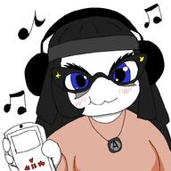 artist:cuteSoytan avengers beanie blue_eyes blush closed_mouth cute drawing eyelshes girl glasses hand headphones music musical_note necklace oc op_here_im_an_aryan_beast phone smile soy soylent soylent_(cacao) swabag variant:soytan // 1000x1000 // 36.0KB