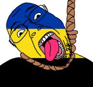 ack flag flag:gelderland gelderland glasses hair hanging netherlands open_mouth rope soyjak stubble suicide teeth tongue variant:bernd yellow_teeth // 768x719 // 29.0KB