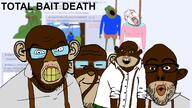ack angry animal bloodshot_eyes bobo_the_sharty_janny brown_eyes clenched_teeth clothes crying ear frog glasses janny monkey multiple_soyjaks mustache open_mouth pepe rope soyjak suicide suspenders tongue tranny variant:bernd variant:feraljak variant:markiplier_soyjak variant:nojak yellow_teeth // 1920x1080 // 690.7KB