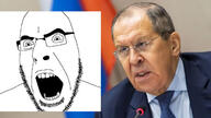 angry comparison glasses irl open_mouth russia sergey_lavrov soyjak stubble variant:cobson // 650x365 // 38.9KB