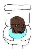 brown_skin glasses nigger open_mouth skibidi_toilet soyjak stubble toilet toilet_black_person variant:soyak water // 944x1371 // 238.4KB