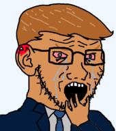 blood bloodshot_eyes clothes crying donald_trump ear hair meta:tagme orange_hair orange_skin politics president suit variant:soyak // 708x800 // 42.5KB