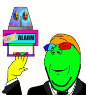 3soyjaks alarm animated arm baby clothes colorful deformed ear glasses hand holding_object mustache necktie pointing police_light sign smile soyjak strobe stubble subvariant:jacobson subvariant:wholesome_soyjak suit text variant:a24_slowburn_soyjak variant:gapejak wink // 1070x1172 // 300.4KB