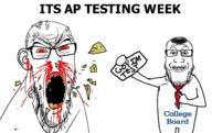 2soyjaks angry ap_testing bald blood closed_mouth clothes college_board cracked_teeth glasses goyim hat holding_object its_over jews judaism necktie open_mouth paper pointing school stubble subvariant:feralrage text variant:feraljak variant:markiplier_soyjak // 1271x800 // 496.4KB