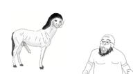arm beard doomer glasses hand horse nsfw open_mouth soyjak variant:vaushjak vaush wojak // 1445x809 // 193.0KB