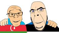 2soyjaks azerbaijan blue_eyes brown_eyes estonia flag flag:armenia flag:estonia friendship glasses no_more_brother_wars smile soyjak variant:cobson variant:feraljak white_skin // 3331x1878 // 722.4KB